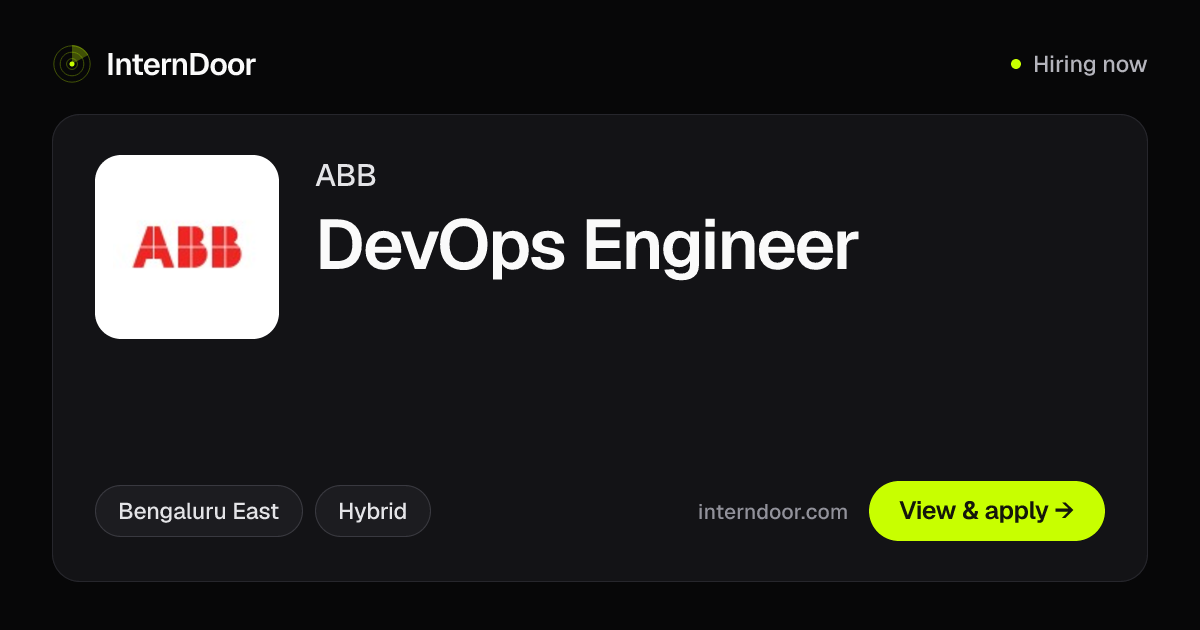 ABB DevOps Engineer Job 2026 | InternDoor