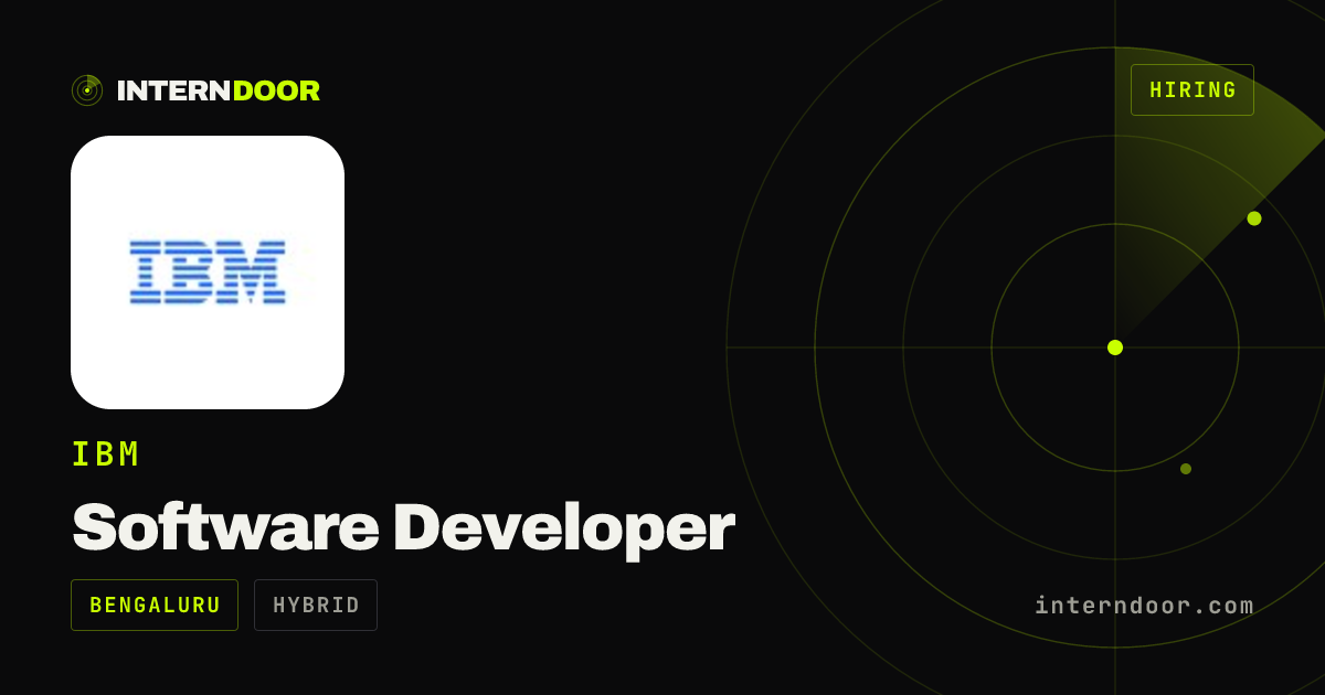 IBM Software Developer Internship 2026 | InternDoor