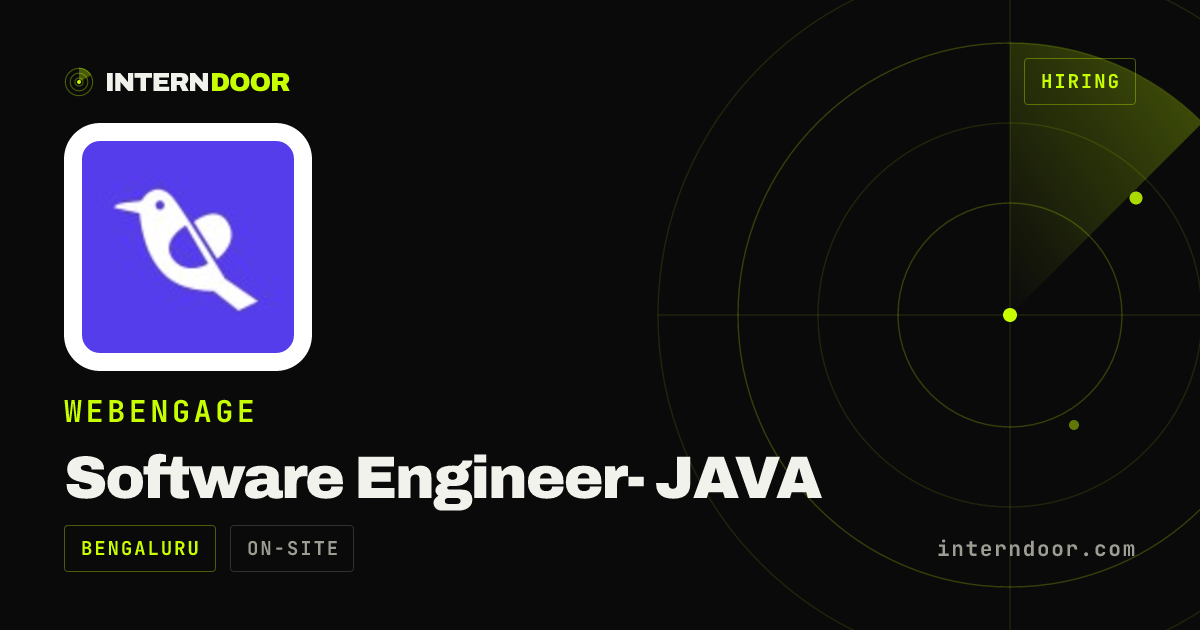 WebEngage Software Engineer- JAVA Internship | InternDoor
