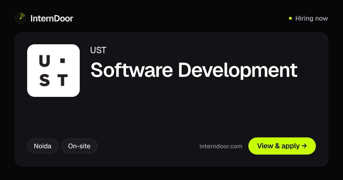 UST Software Development Job 2026 | InternDoor