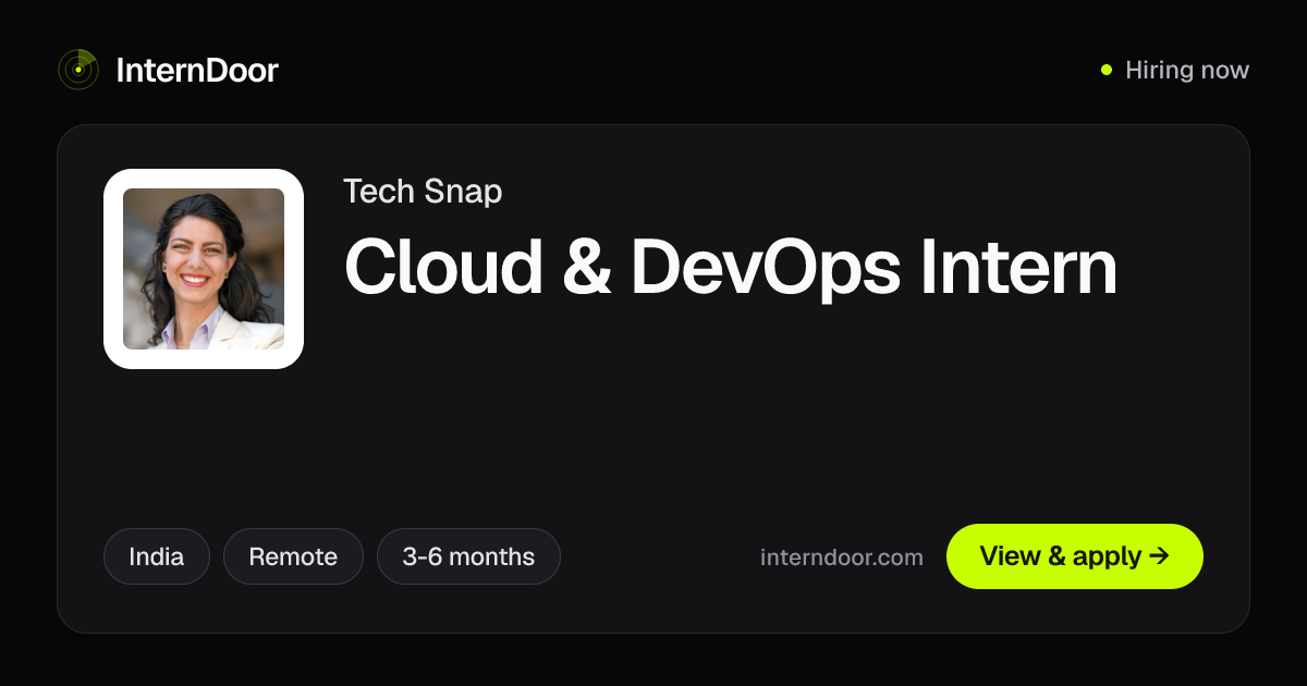 Tech Snap Cloud & DevOps Intern 2026 | InternDoor