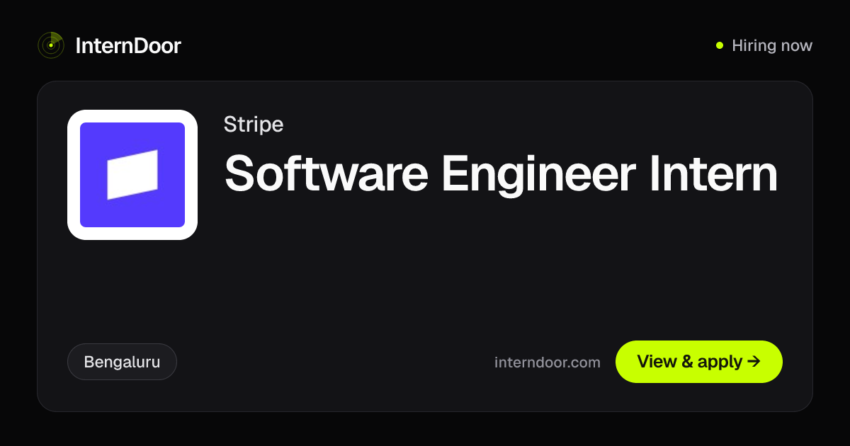Stripe Software Engineer Intern 2026 | InternDoor